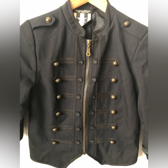 Military Style Button Jacket - Picture 3 of 9
